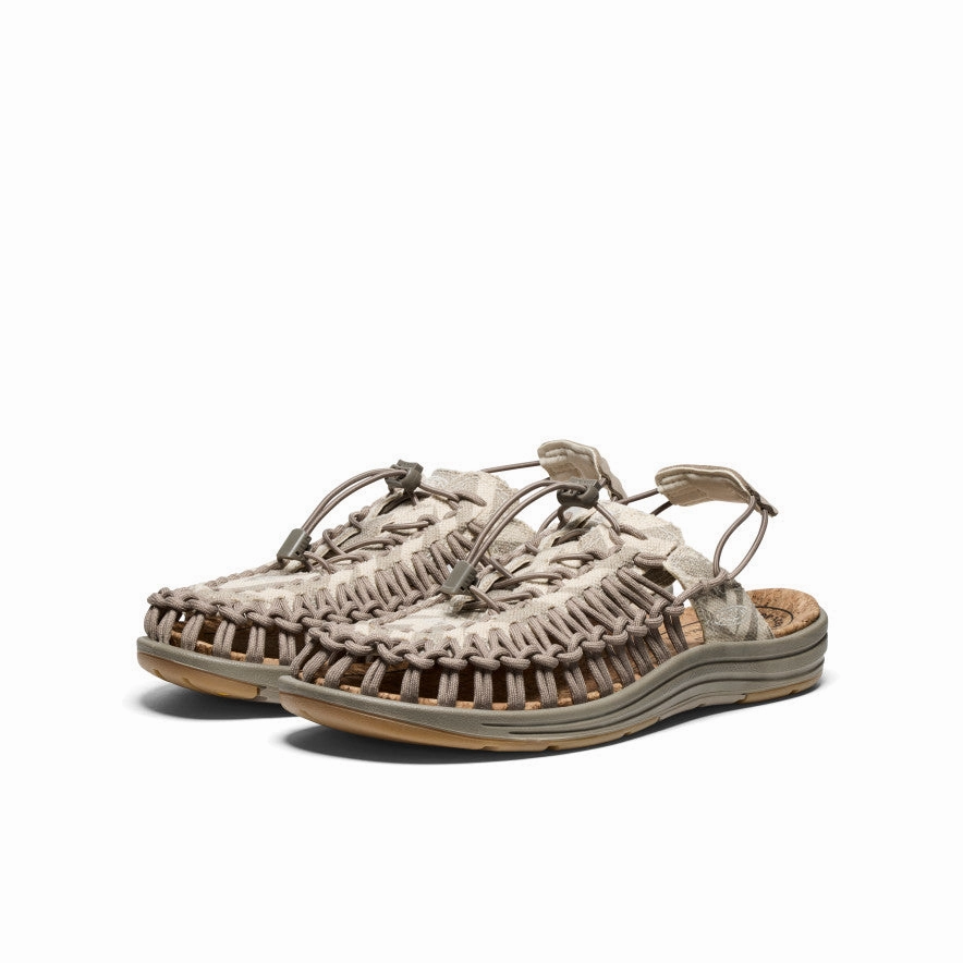 All Gender UNEEK II Convertible Canvas Sneaker  |  Brindle/Natural Breathable Footbed Sandal Storage