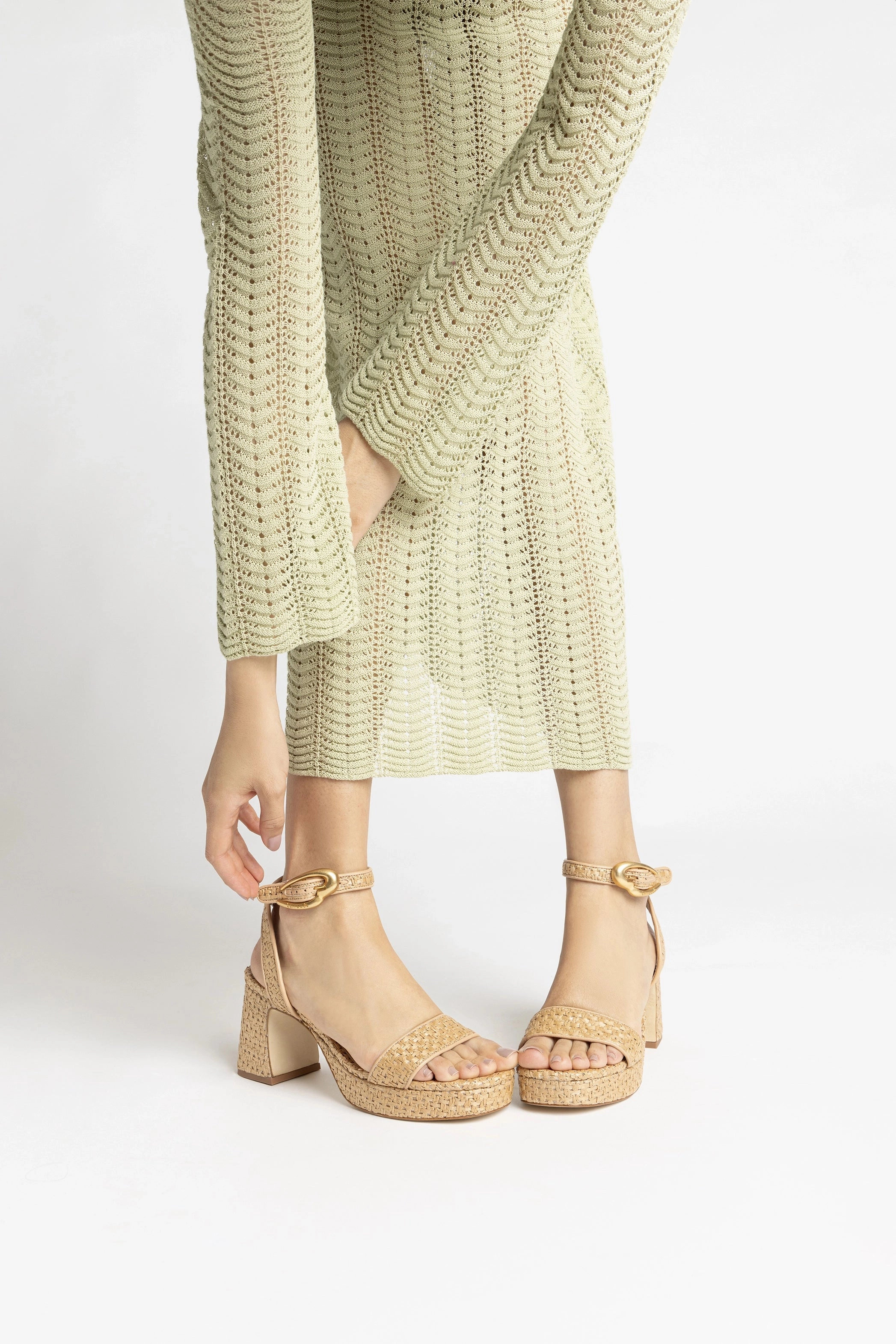 Summer Ready Shoes Silken Insole Dolly Verona Low Sandal In Natural Raffia and Beige Leather