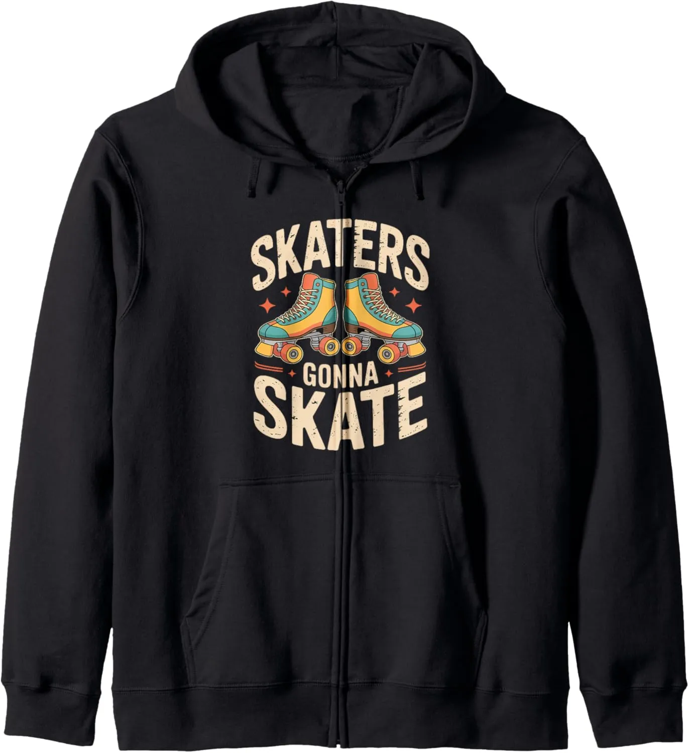 Skaters Gonna Skate Roller Skate Shoes Roller Skating Zip Hoodie