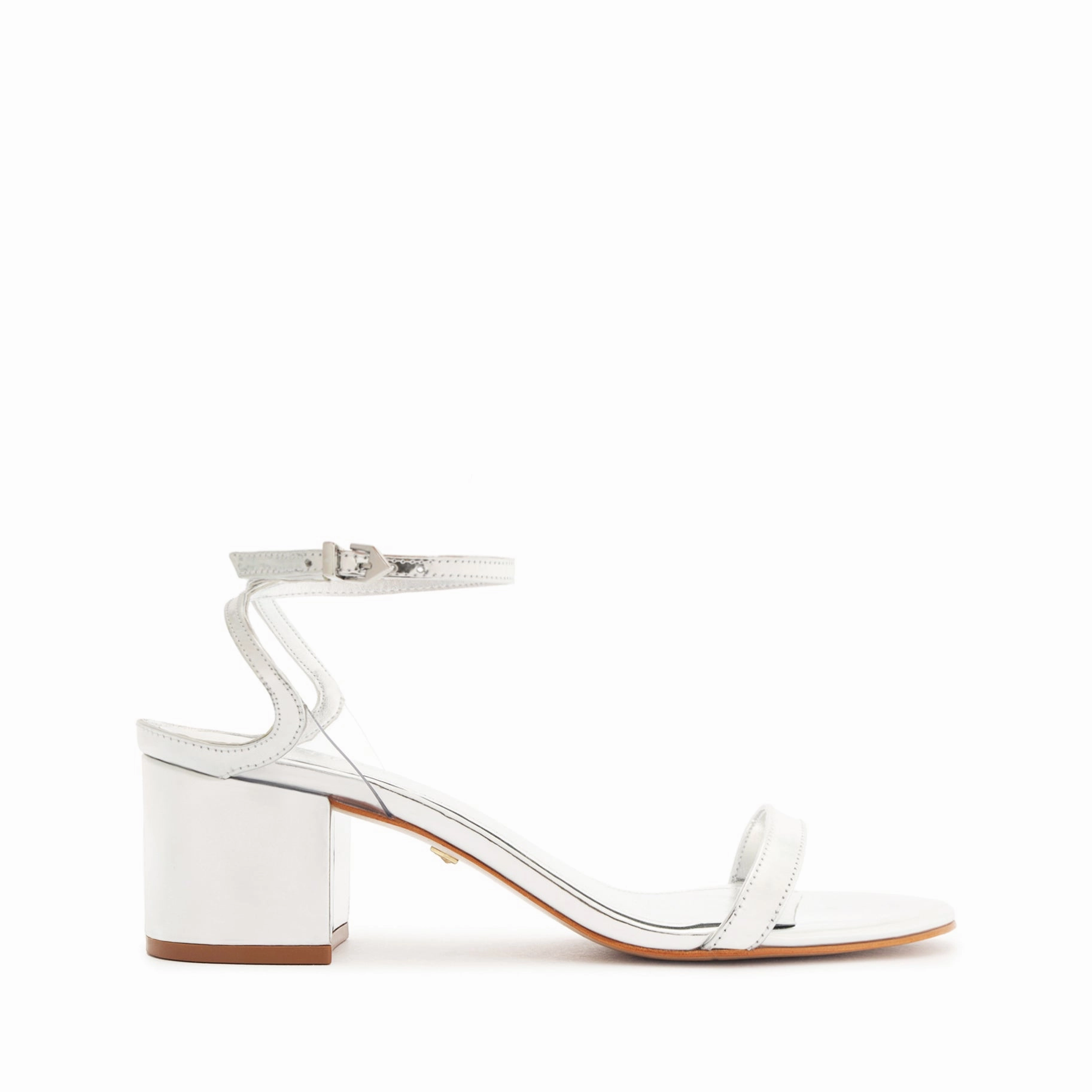 Skye Mid Block Specchio Leather Sandal Look Ready Retro Mood