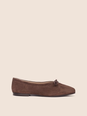 Workday Approved Shoes Prato Brown Suede Ballerina