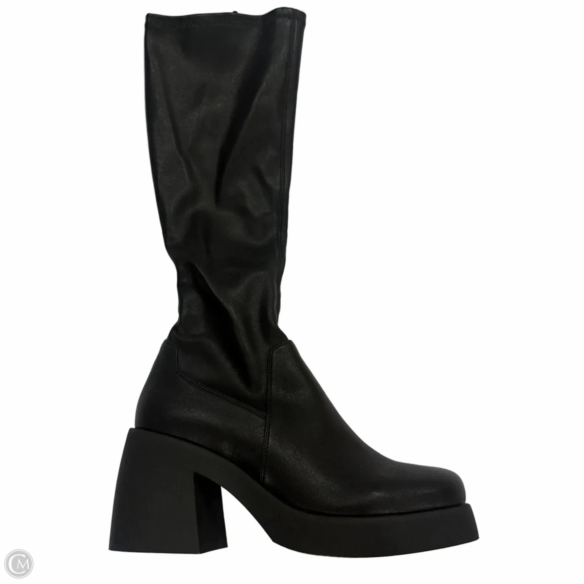 Gold Shine Boots Knee Heels By Steve Madden In Black, Size: 8