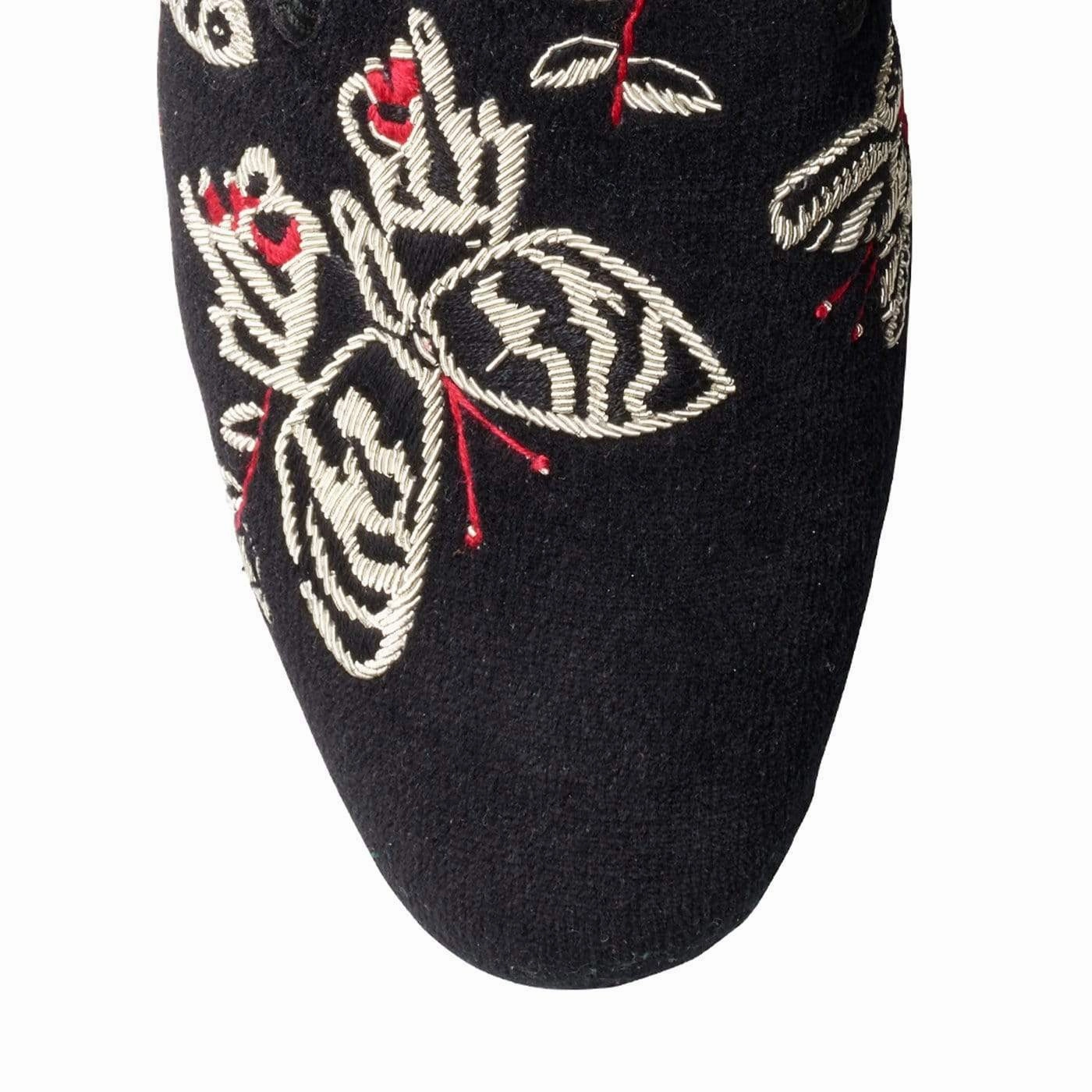 Relaxation Step Padded Tongue Butterflies Black Velvet