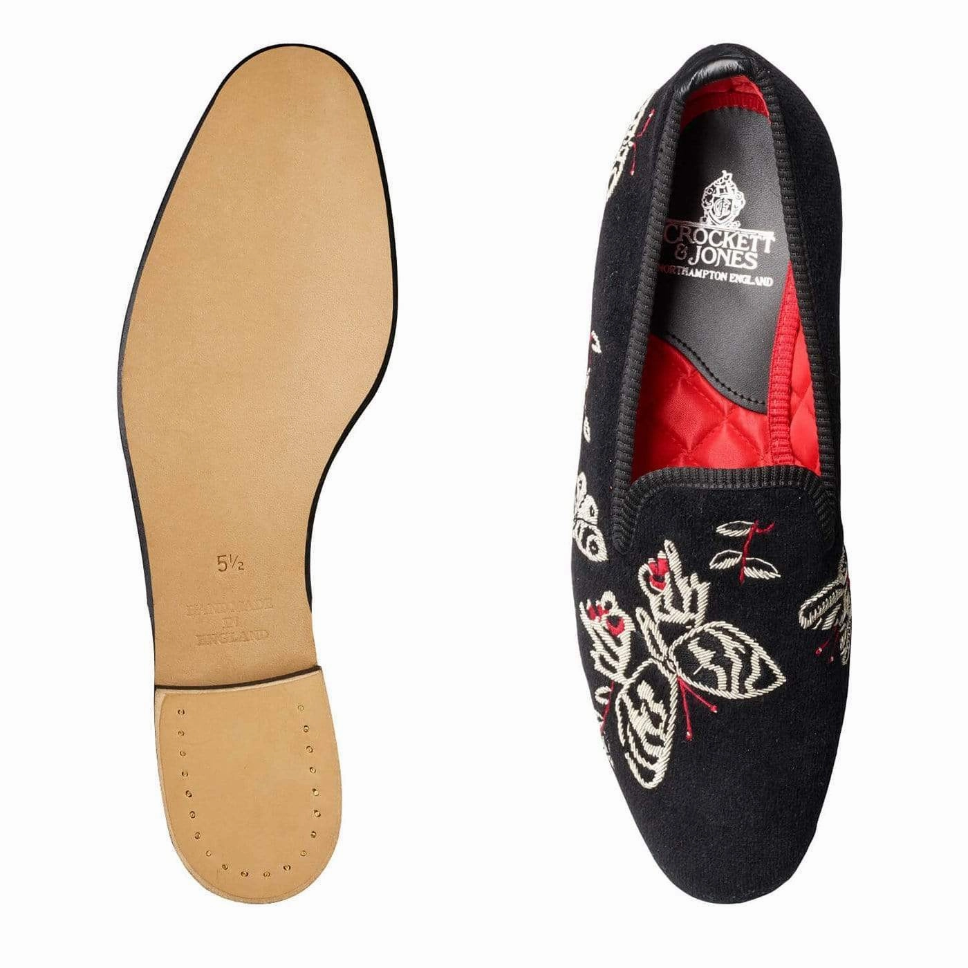Comfortable Sockliner Butterflies Black Velvet