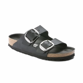 Outdoor Slides Women's Arizona Big Buckle (NARROW) Black Leather