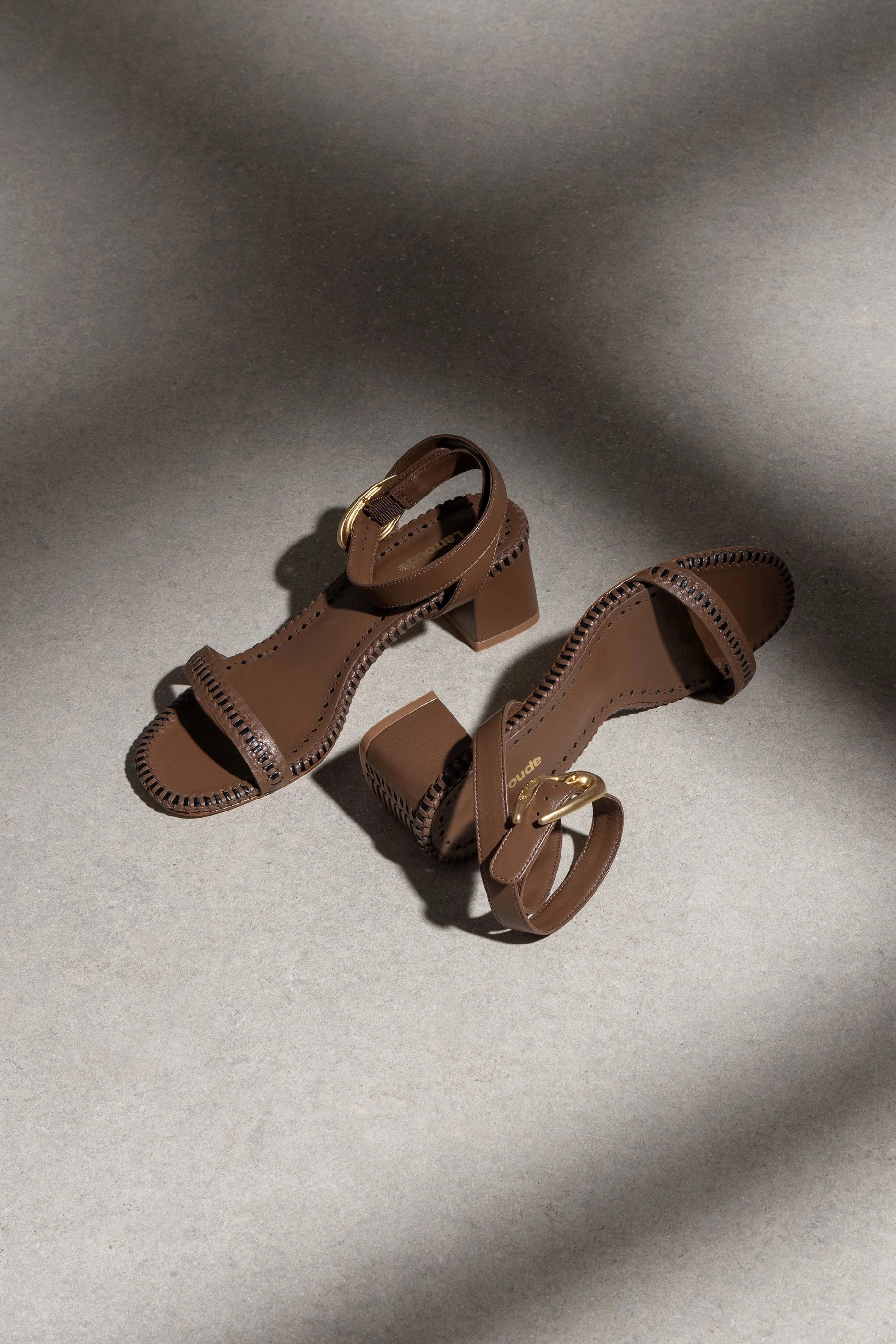 Smooth Pad Verona Block Sandal In Burnt Umber Leather Stable Step