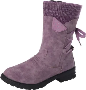 Snow Boots for Women Mid Calf Boots for Women Women Fashion Casual Vintage Retro Lace Up Thick Block Heels Shoes