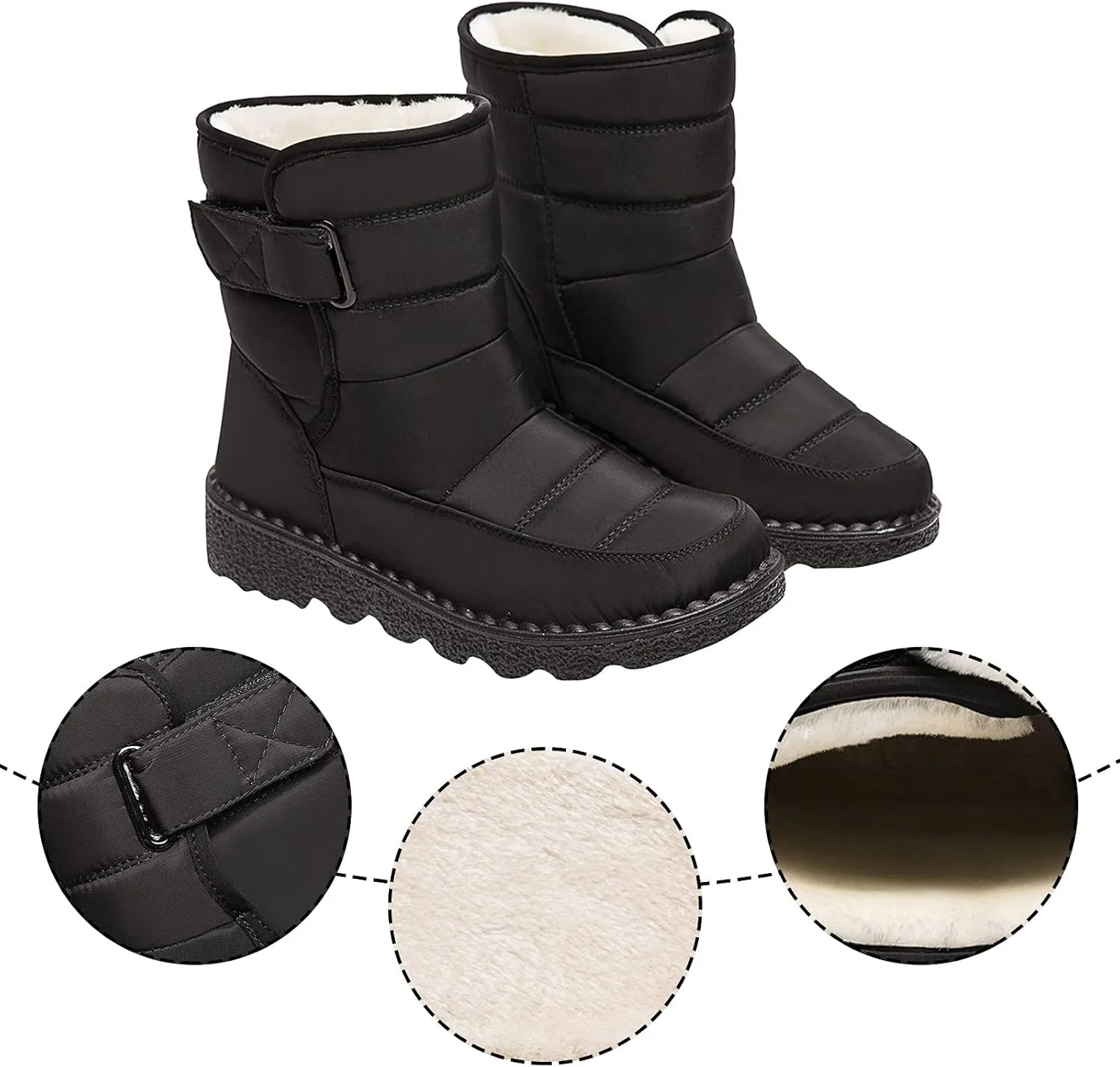 Snow Boots for Women Waterproof Mid Calf Boots for Women Girls Snow Winter Short Boots For Women Outdoor Warm Booties
