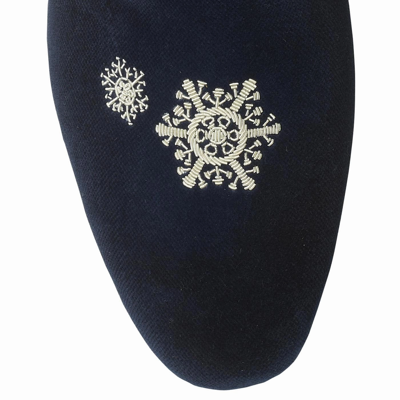 Elastic Sling Snowflakes Navy Velvet