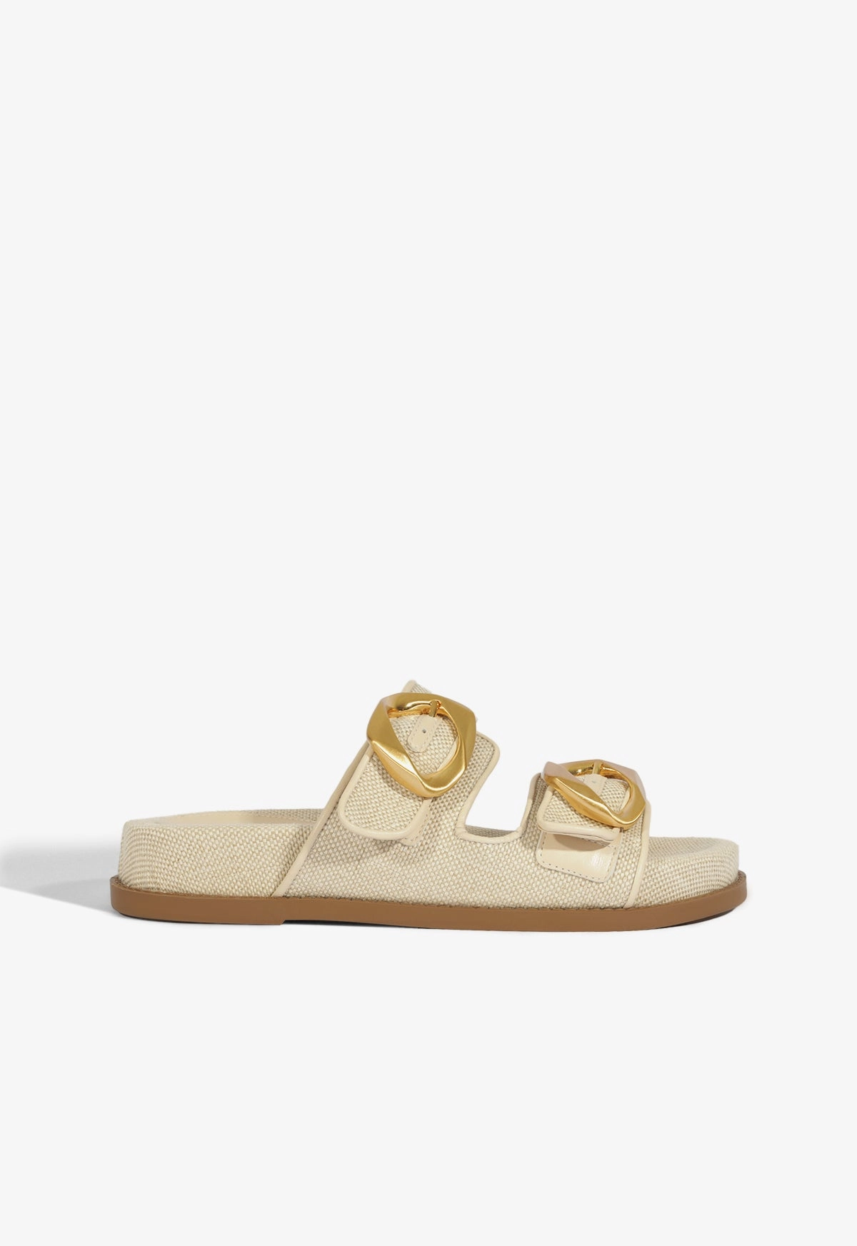Olga Beige Linen Sporty Sandal Kids Fun