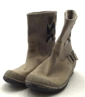 Sorel Women's Slimshortie NL2152-227 Tan Round Toe Mid-Calf Snow Boots - Sz 8.5