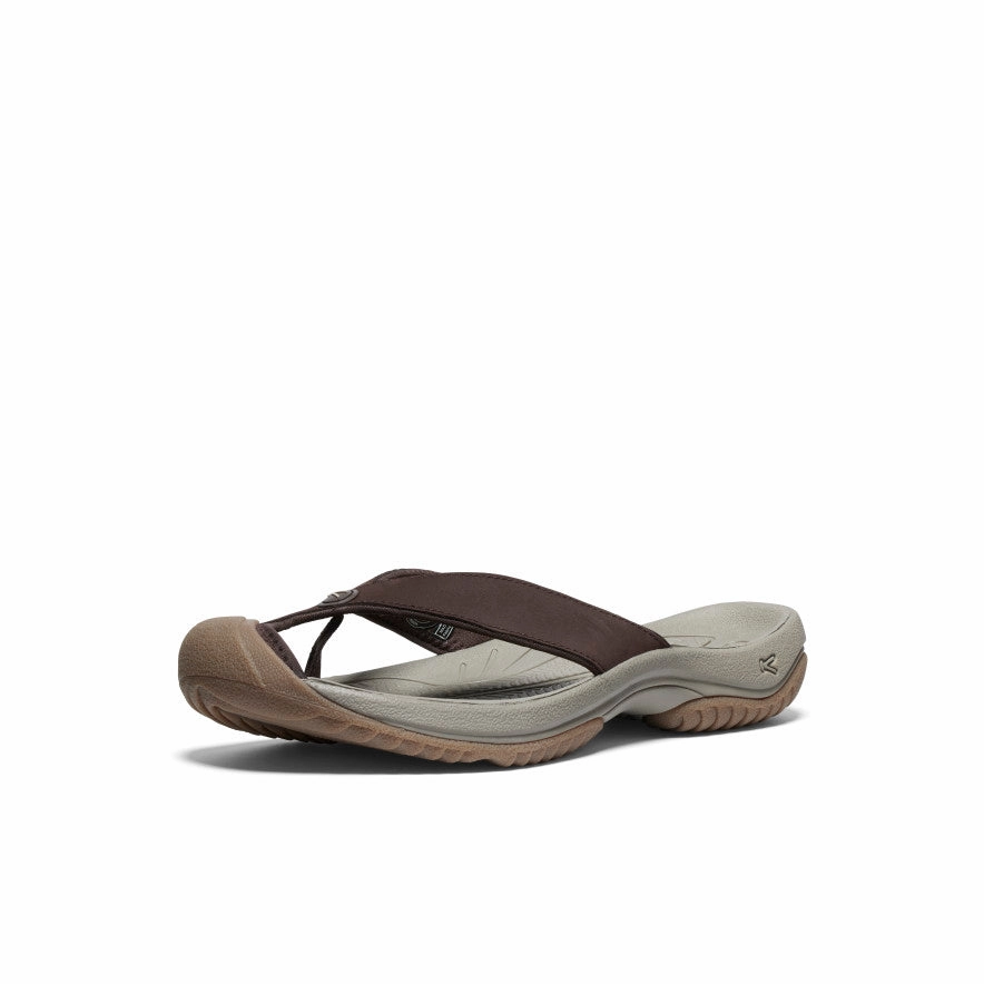 Customizable Men's Waimea Leather Flip-Flop  |  Java/Plaza Taupe