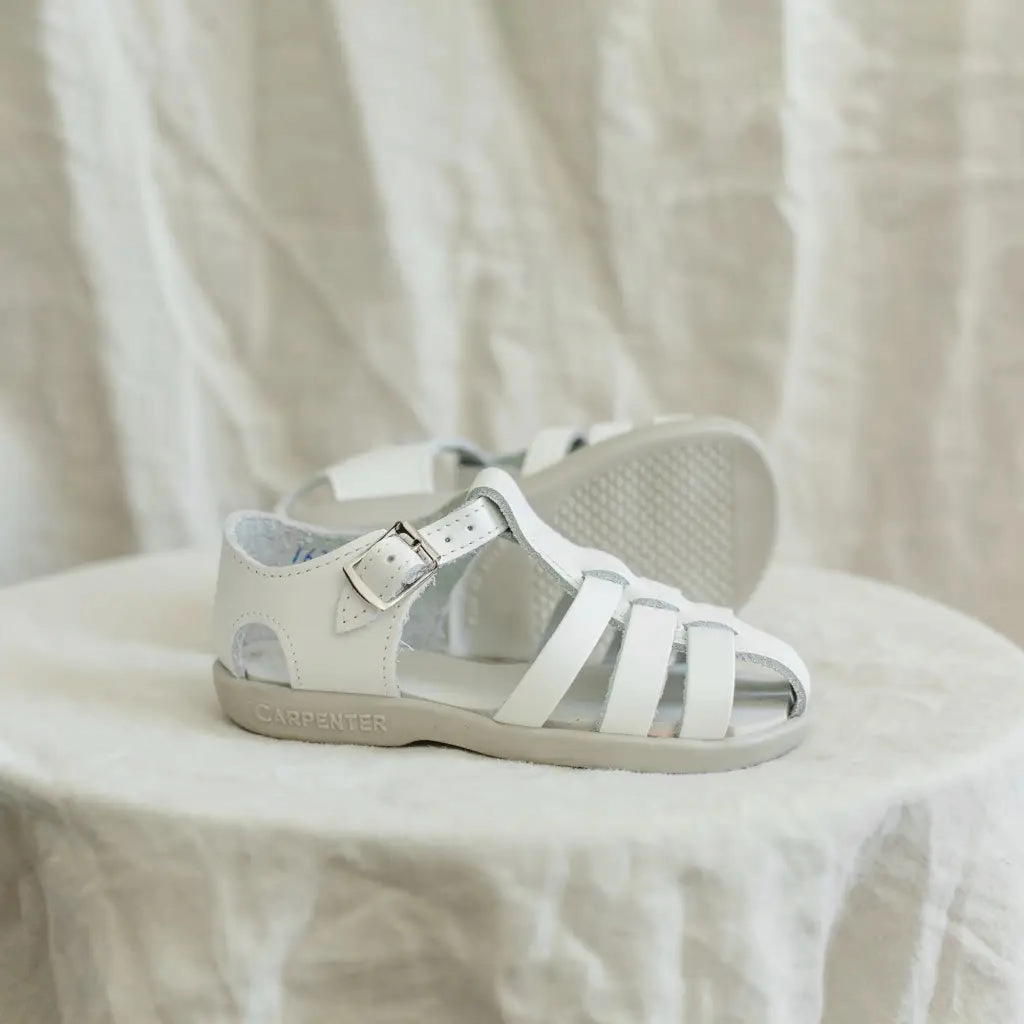 Snake Skin Audrey Fisherman Sandal - White