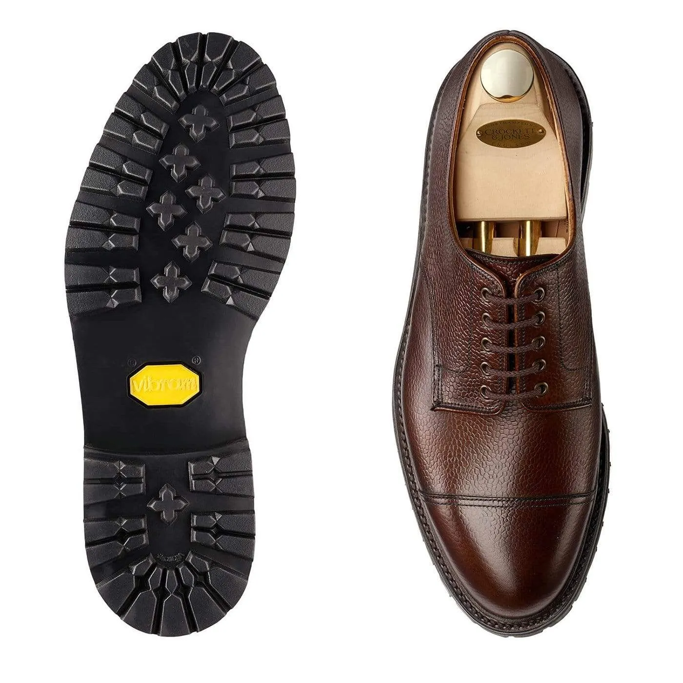 Sandhurst Dark Brown Scotch Grain Reinforced Heel Cup Satin Glow