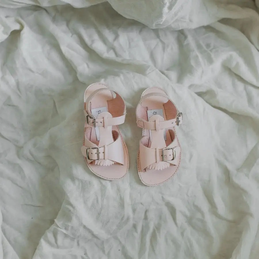 Stevie Sandal - Pale Pink Versatile Strap Configuration Bow Charm