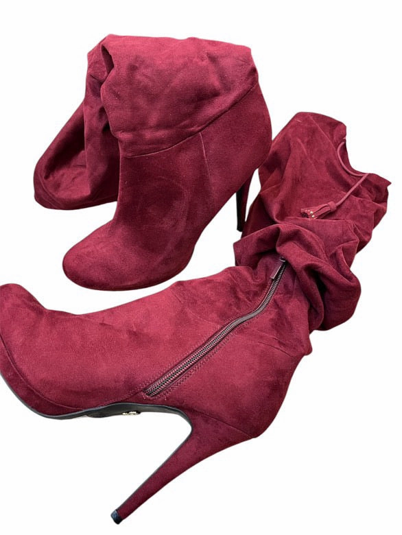 Boots Knee Heels By Thalia Sodi In Red, Size: 9 Stable Structure