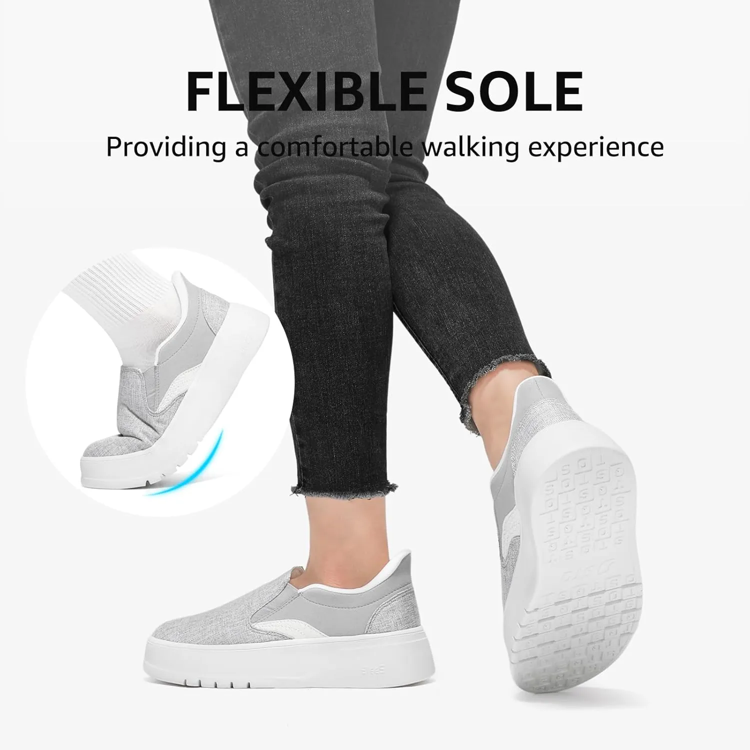 STQ Slip on Platform Sneakers for Womens Slip On Shoes Comfortable Casual Shoes