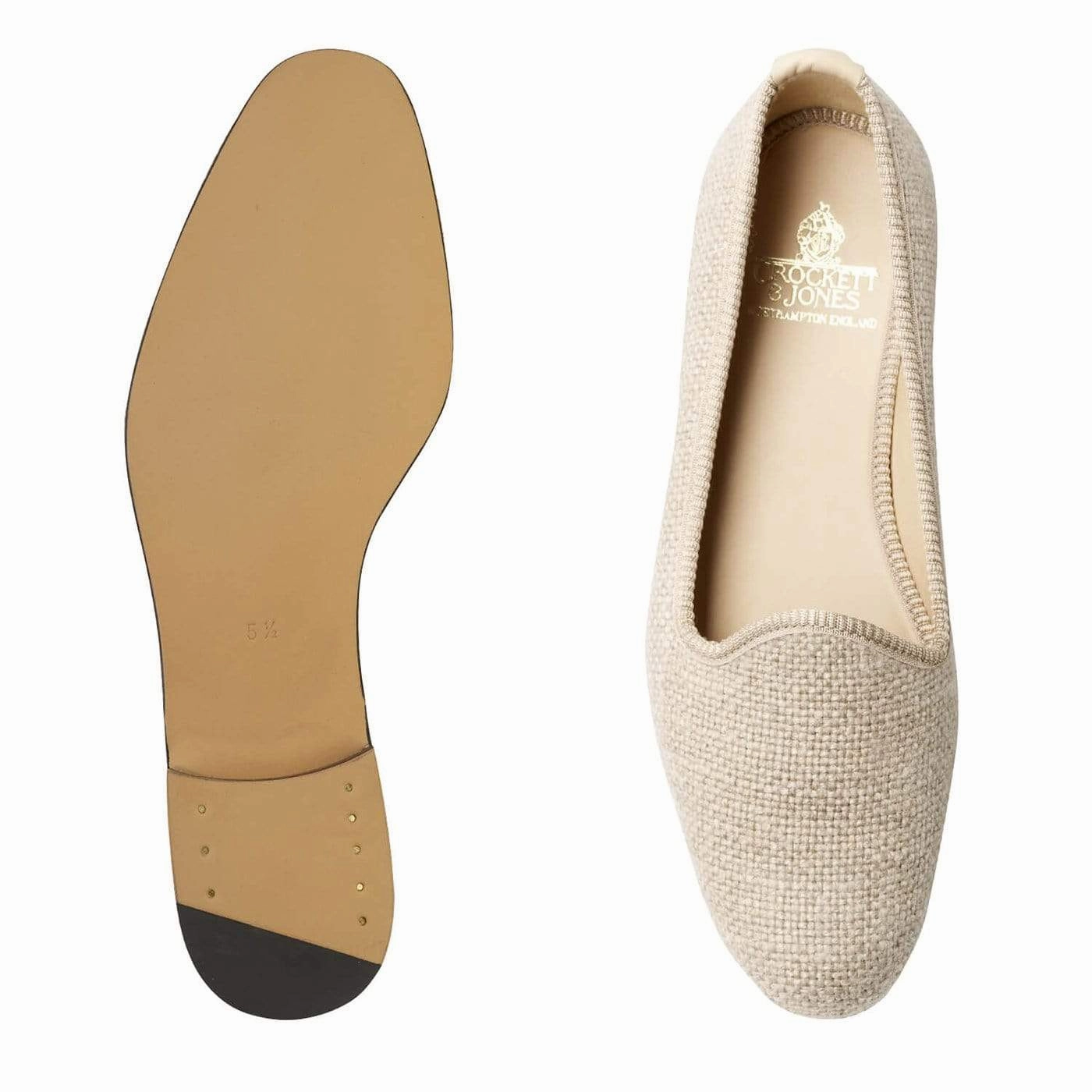 Plain Pump Oatmeal Linen Durable Fabric Resilient