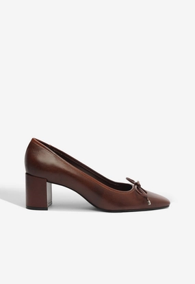 Arissa Block Leather Pump Winter Chill Non Slip Tread