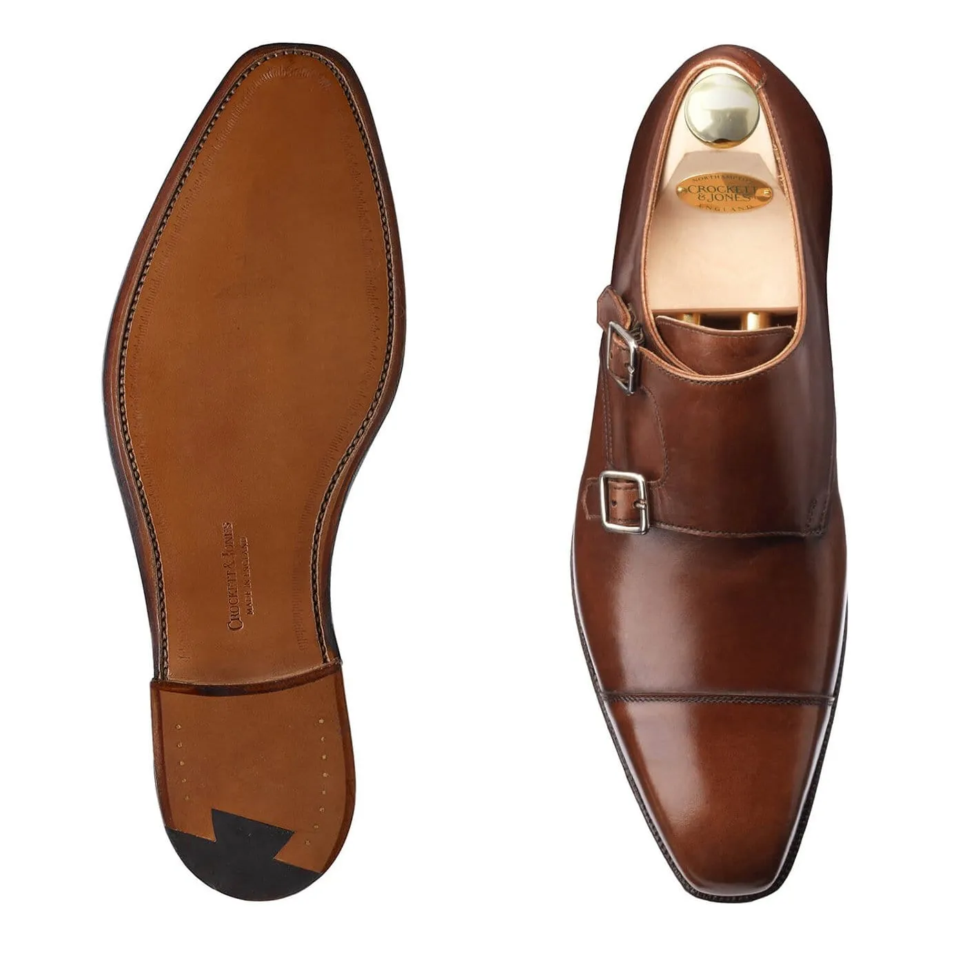 Non Slip Tread Pattern Galaxy Tone Lowndes Dark Brown Burnished Calf