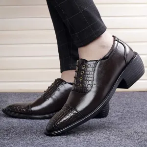 Stylish Brown Formal and Casual Wear Lace-Up Shoes With Height Increasing Heel-JonasParamount