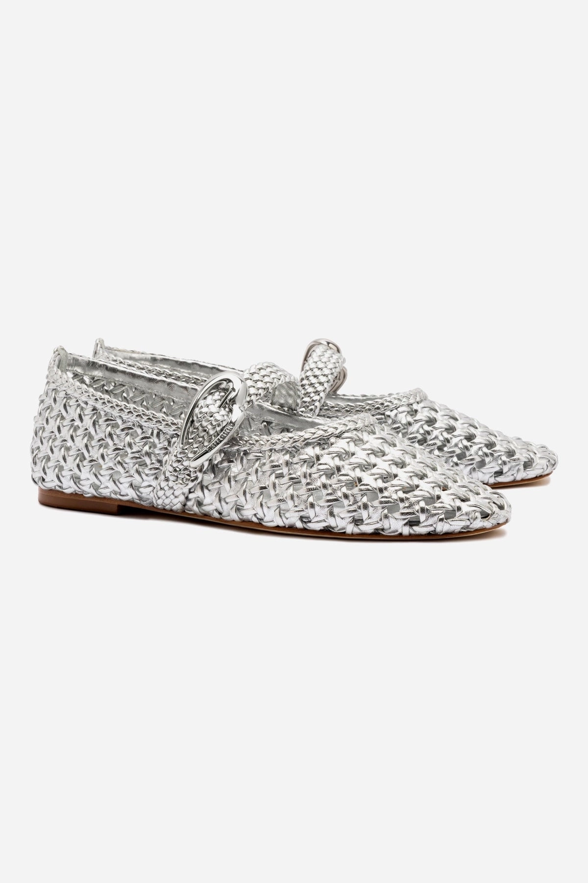 Verona Macrame Ballet Flat In SIlver Metallic Leather Effortless Fashion Trendy Comfort