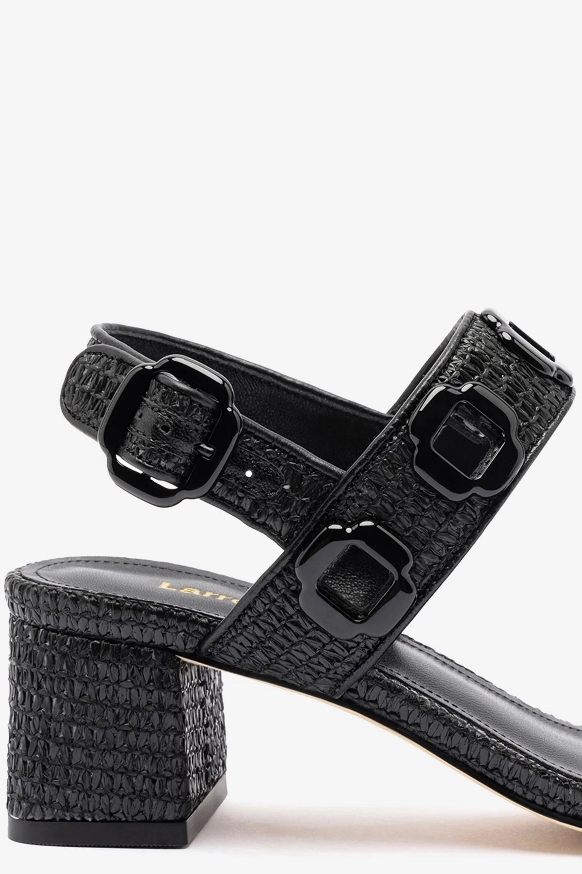 Stylish Daily Wear Milan Sandal In Black Wave Raffia Anatomical Toe Ridge