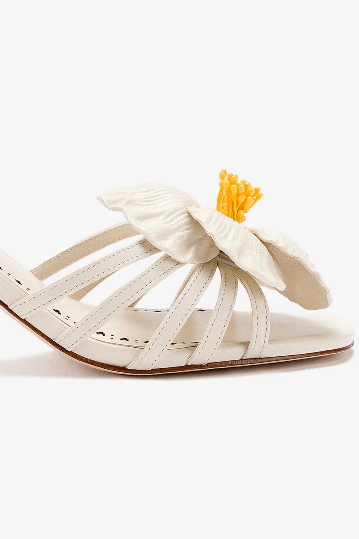 Stylish Footwear Magnolia Mule In Ivory Leather Sporty Sandals for Summer