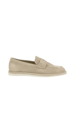 Suede Loafers - Ecru