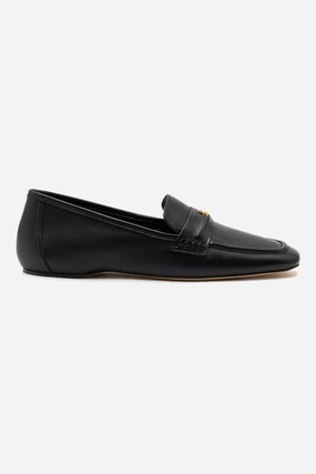 Meadow Walk Lazy Mood Suki Flat Loafer In Black Leather