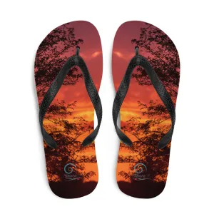 Sunset Trees Flip-Flops
