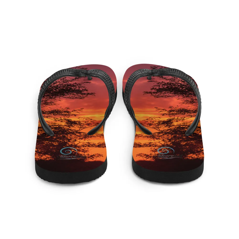 Sunset Trees Flip-Flops