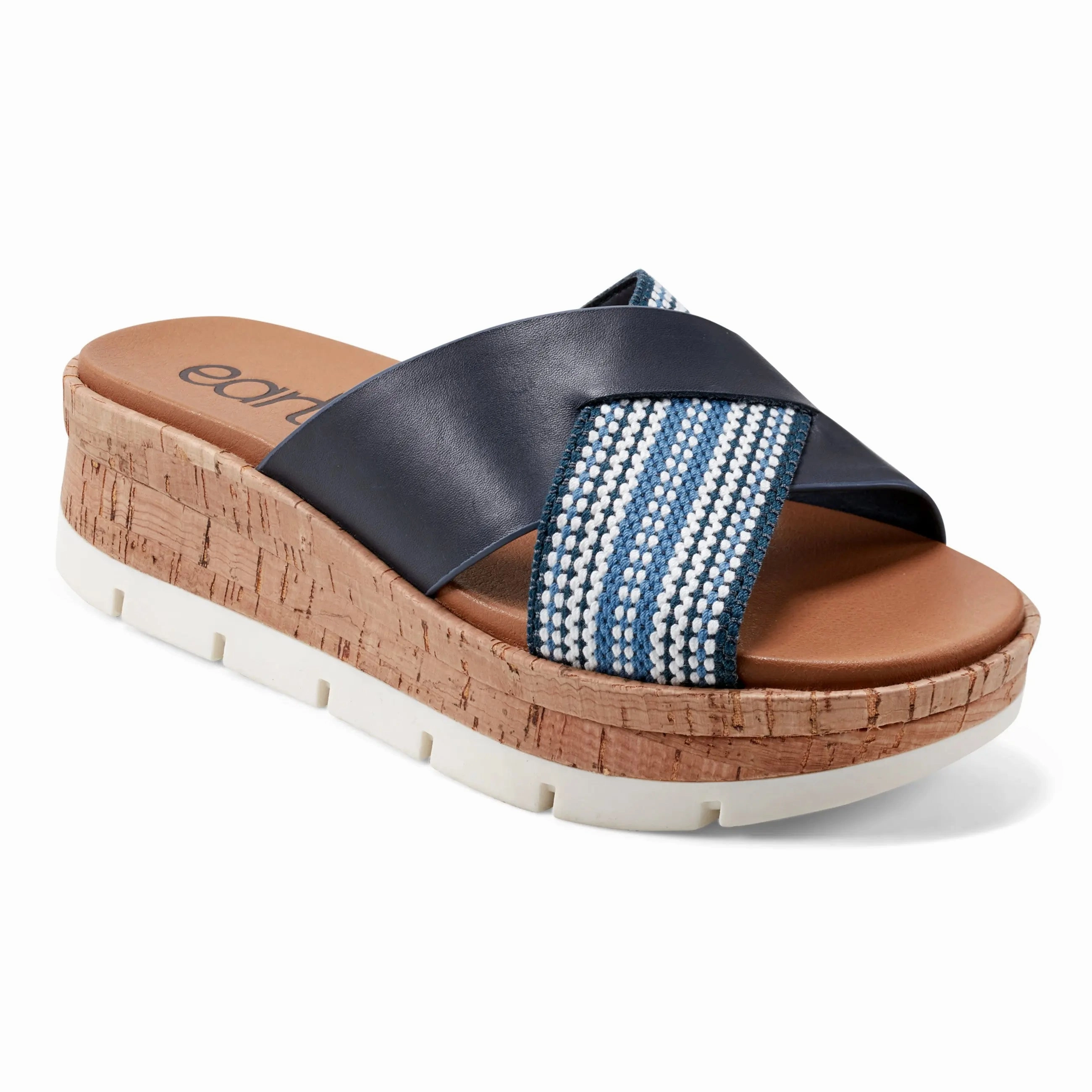 Finale Casual Slip-On Wedge Platform Sandals Tropical Leaf Breath Panel