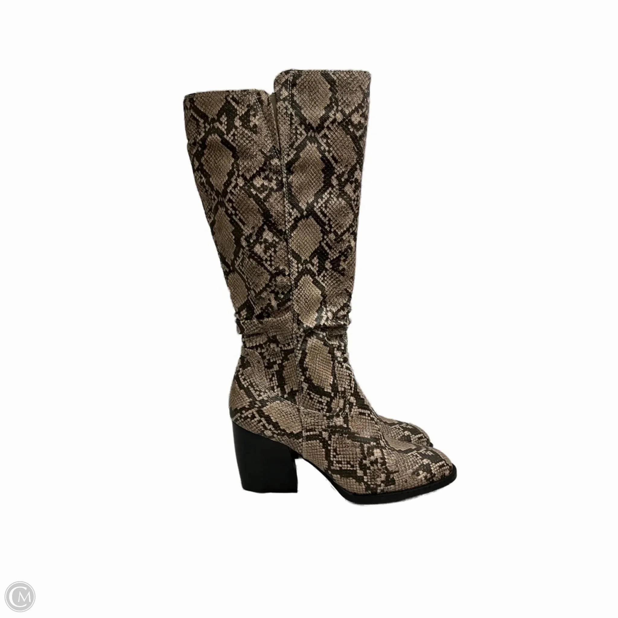 Boots Knee Heels By Bare Traps In Snakeskin Print, Size: 8 Stable Support Backcountry Camper