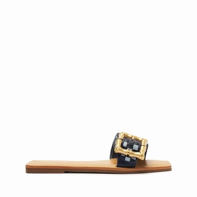 Enola Woven Leather Sandal Tech Glow