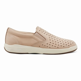 Nel Laser Cut Round Toe Casual Slip-on Sneakers Minimal Weight Square Toe