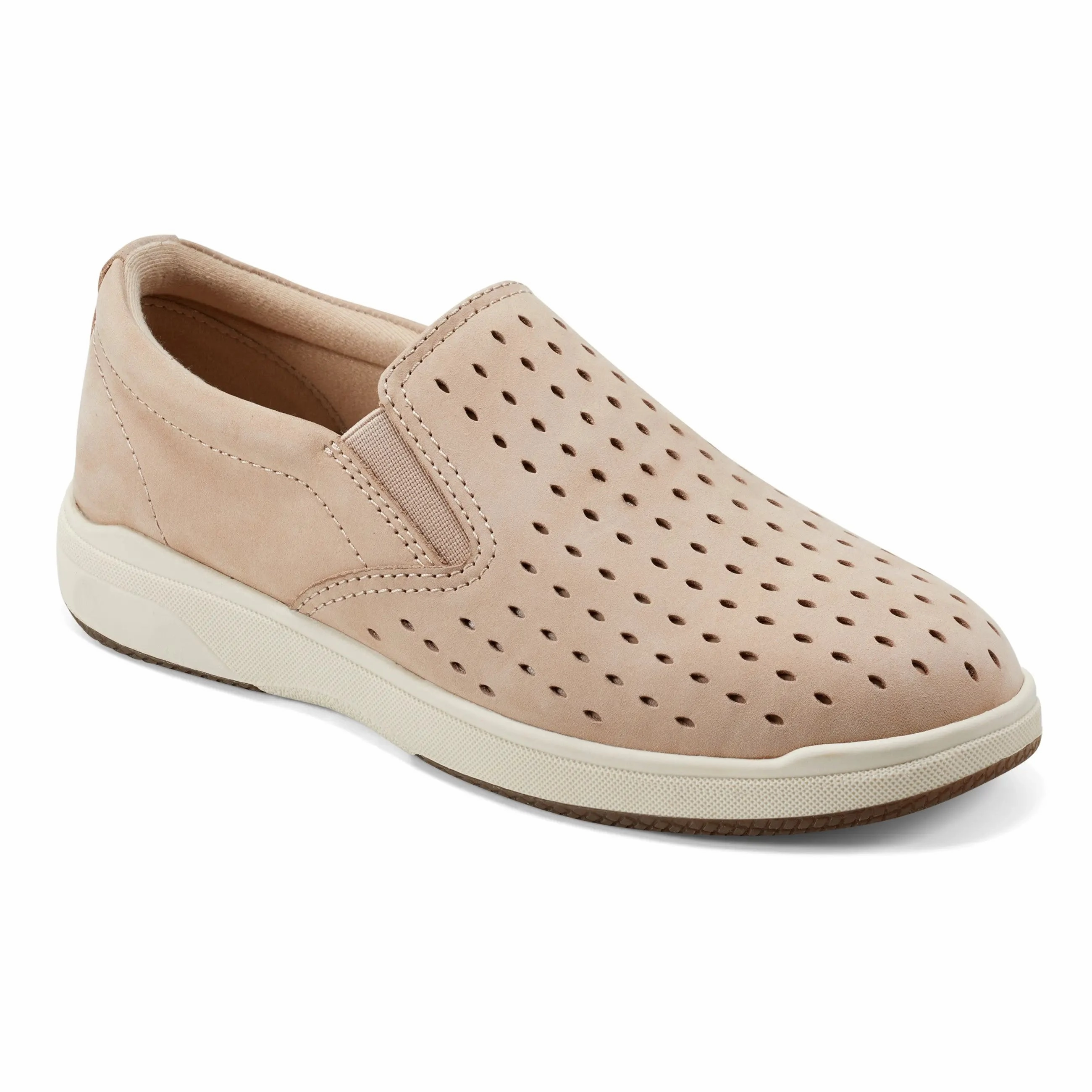 Nel Laser Cut Round Toe Casual Slip-on Sneakers Toe Clear