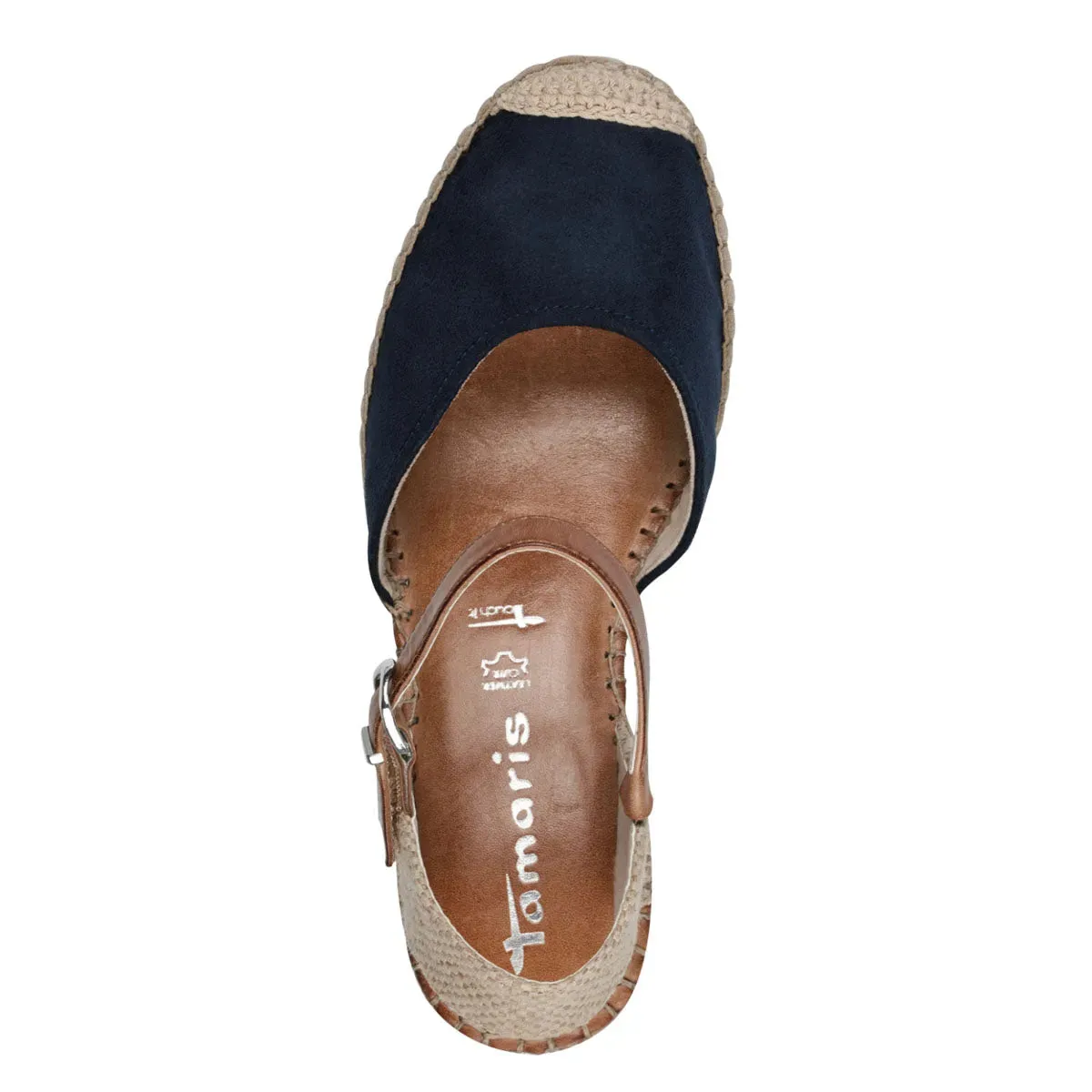 Tamaris Espadrille Sandals - Navy & Beige