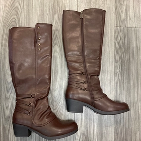 Factory Worker Flexible structure Boots Knee Heels By Clothes Mentor In Brown, Size: 8.5