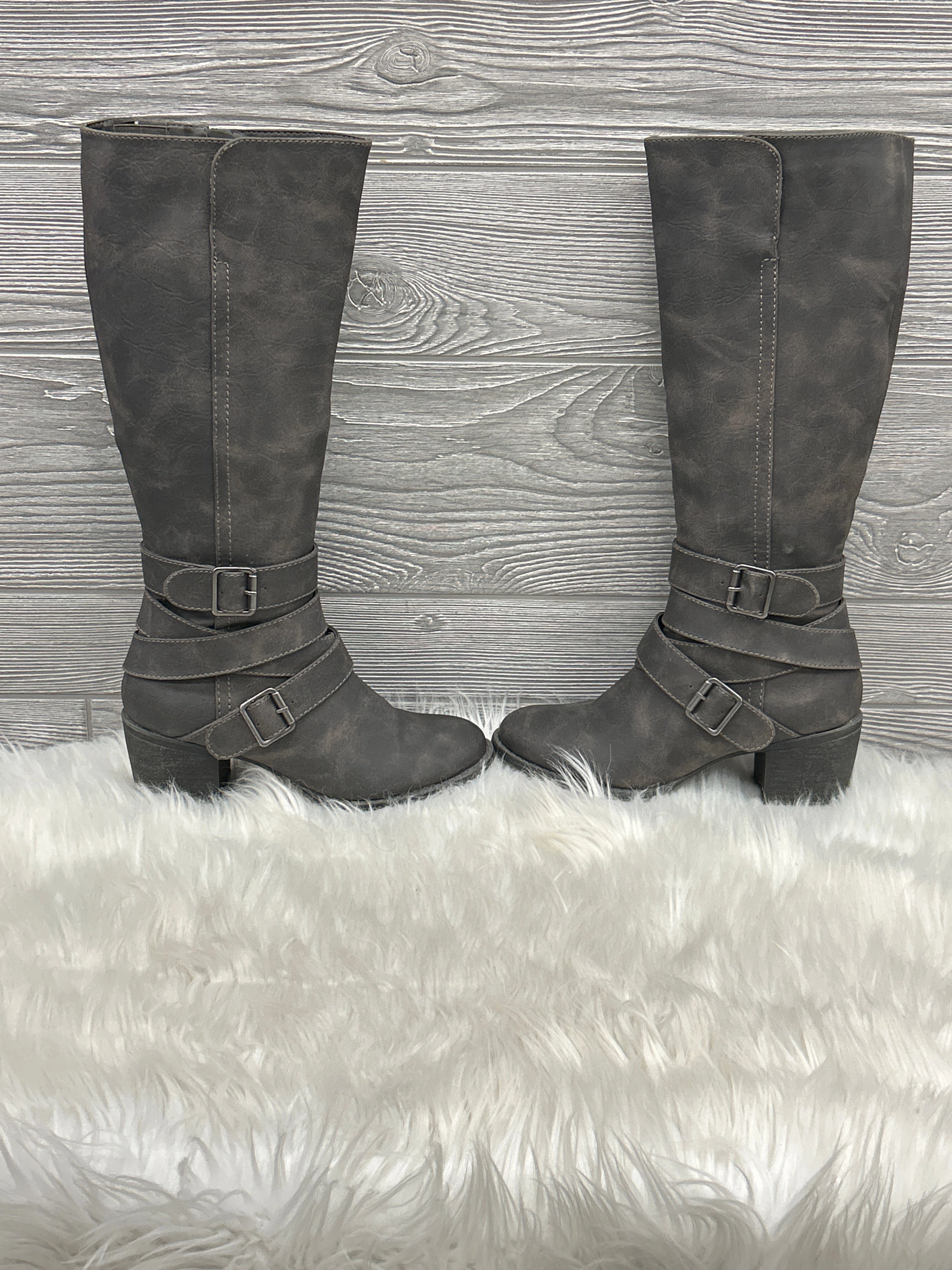 Outdoor Freedom Long Travel Boots Knee Heels By Ruff Hewn In Grey, Size: 6