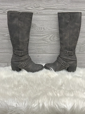 Outdoor Freedom Long Travel Boots Knee Heels By Ruff Hewn In Grey, Size: 6