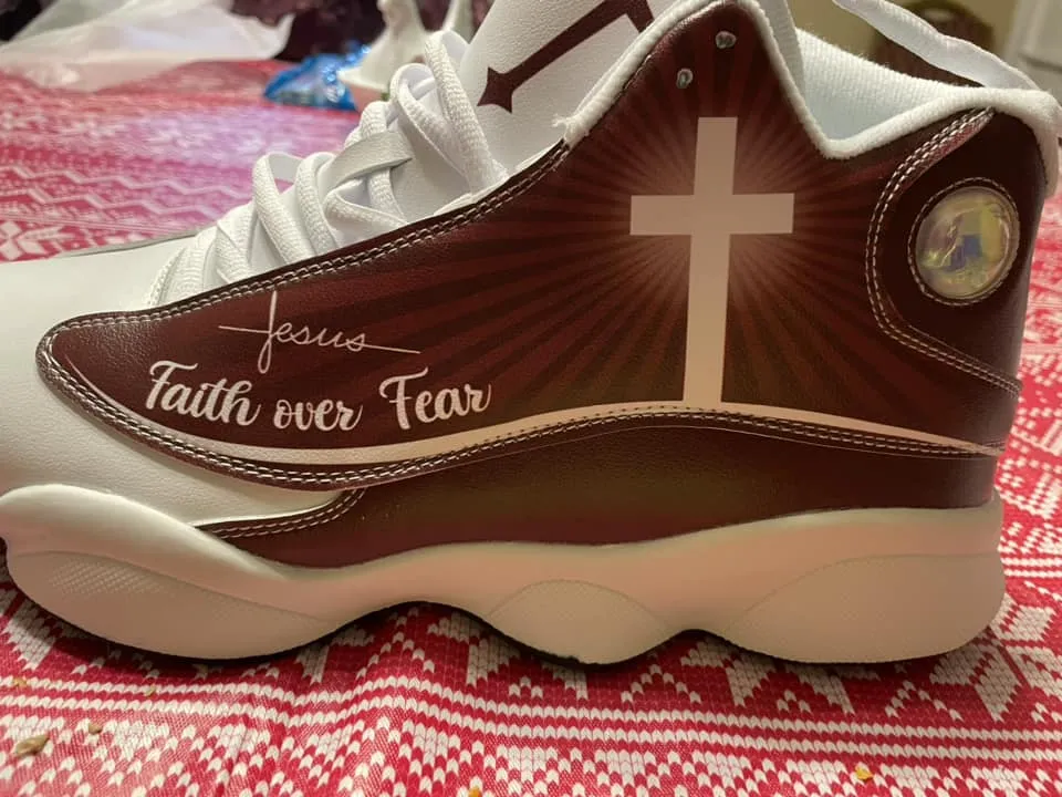 Teesdily | Customized Jesus Purple Lion Of Judah Basketball Shoes, Christian Religious Gifts Unisex Shoes With Thick Soles