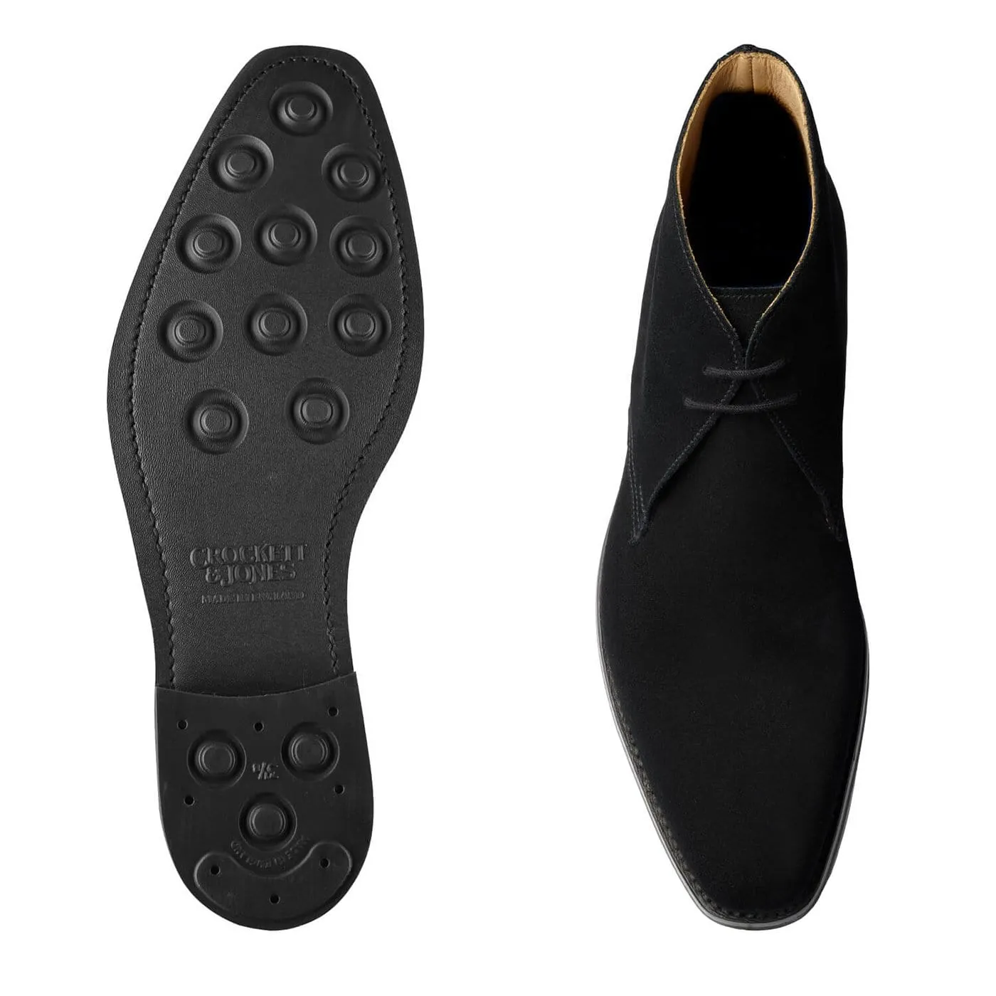 Padded Collar Support Tetbury Black Suede