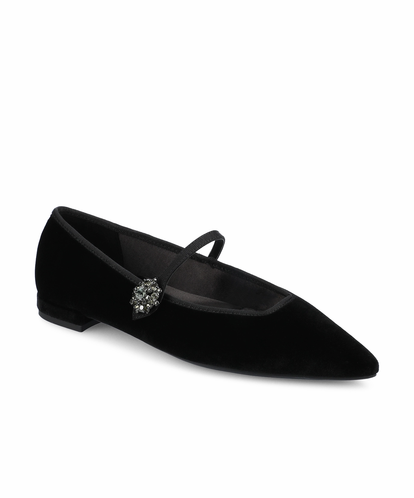 The Goldfinch 15 Mary Jane - Black Velvet Heel Stabilizer Leg Slim