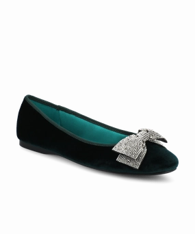 All Day Beach Walk The Hummingbird Jewelry Bow - Royal Green Velvet