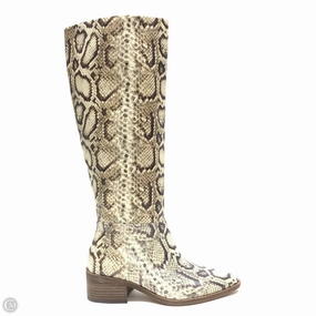Running Boots Knee Heels By Vince Camuto In Snakeskin Print, Size: 5.5