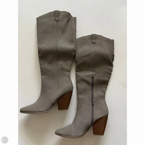 Boots Knee Heels By Ana In Brown, Size: 9.5 Water Repellent Slip Resistant