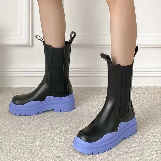 Thick bottom Chelsea women's boots