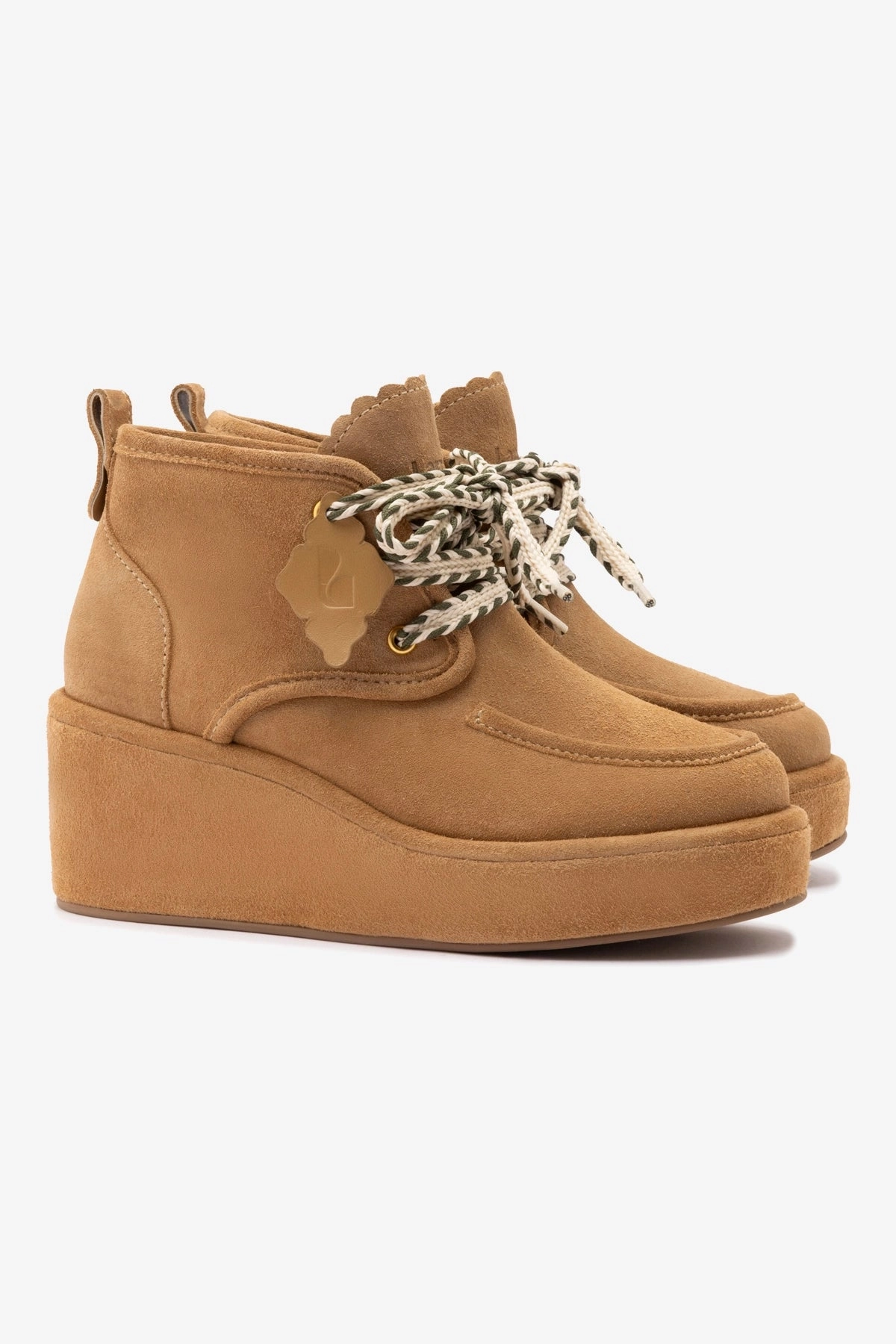 Thick sole Chani Wedge In Peanut Suede Comfortable Vacation Footwear Fresh Touch