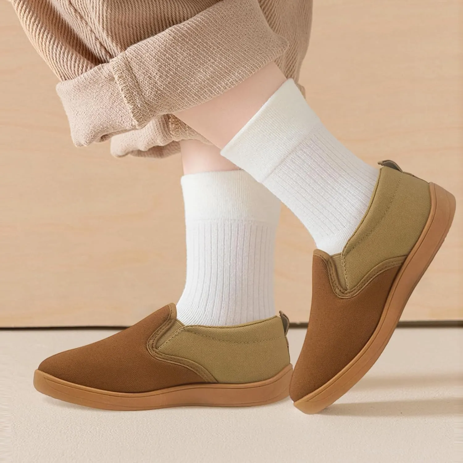 Toddler Kids Wide Barefoot Shoes Girls Boys Slip On Canvas Sneakers Comfortable Skin Friendly Walking Kids Shoes